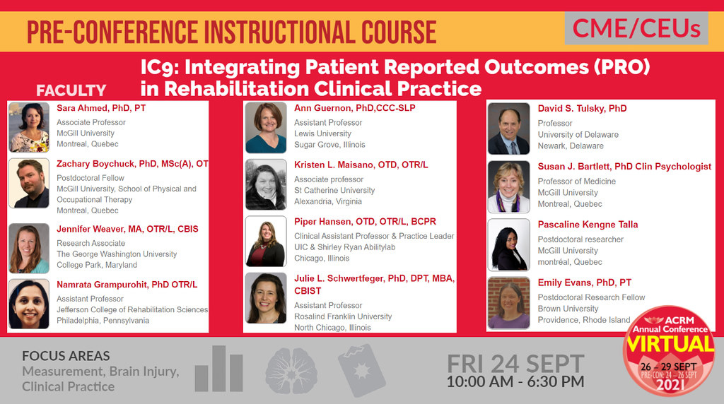 Looking forward to presenting our instructional course on integrating #PROMs in #rehabilitation #clinicalpractice at @ACRMconference this Friday!!! bit.ly/3koF1r6  #measurement #ACRM2021 @McGillRehab @ACRMtweets