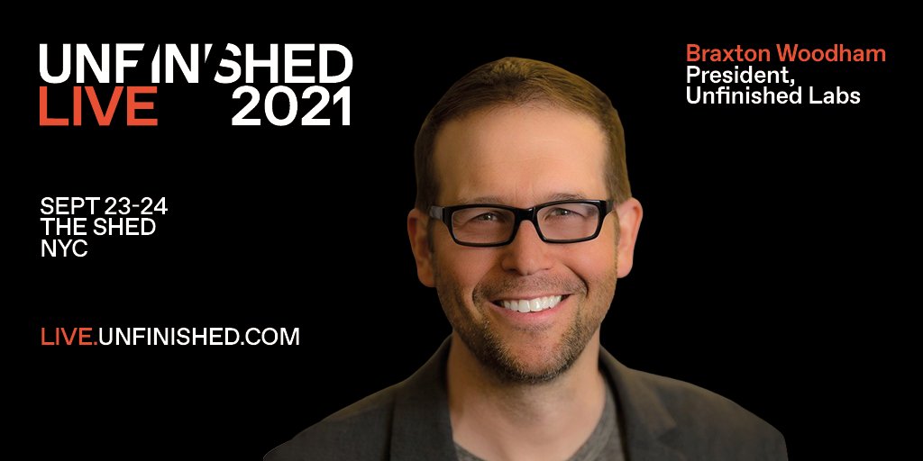 President of Unfinished Labs <a href="/Braxton/">Braxton</a> will speak at #UnfinishedLive with civic entrepreneur Frank McCourt about building a more equitable web. Learn about the event, with speakers including <a href="/gavofyork/">Gavin Wood</a>, <a href="/Melt_Dem/">Meltem Demirors</a>, <a href="/starkness/">elizabeth stark ⚡</a>, <a href="/totofrance/">Thomas France</a>, &amp; <a href="/laurashin/">Laura Shin</a> at live.unfinished.com.