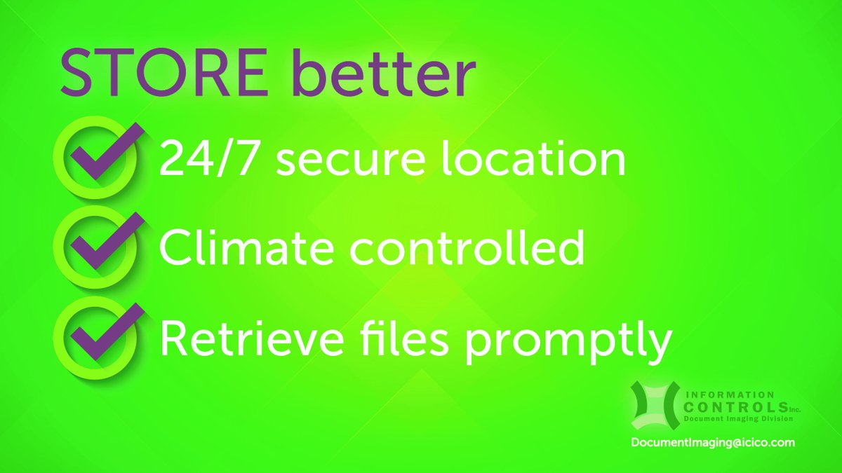 InfoControlsInc's tweet image. Safely and securely store documents with Information Controls. Our facility offers complementary retrieval as well as a climate-controlled site. Find out more at buff.ly/3tPpx2i  #Storage #Documents #DocumentManagements #Records #Files