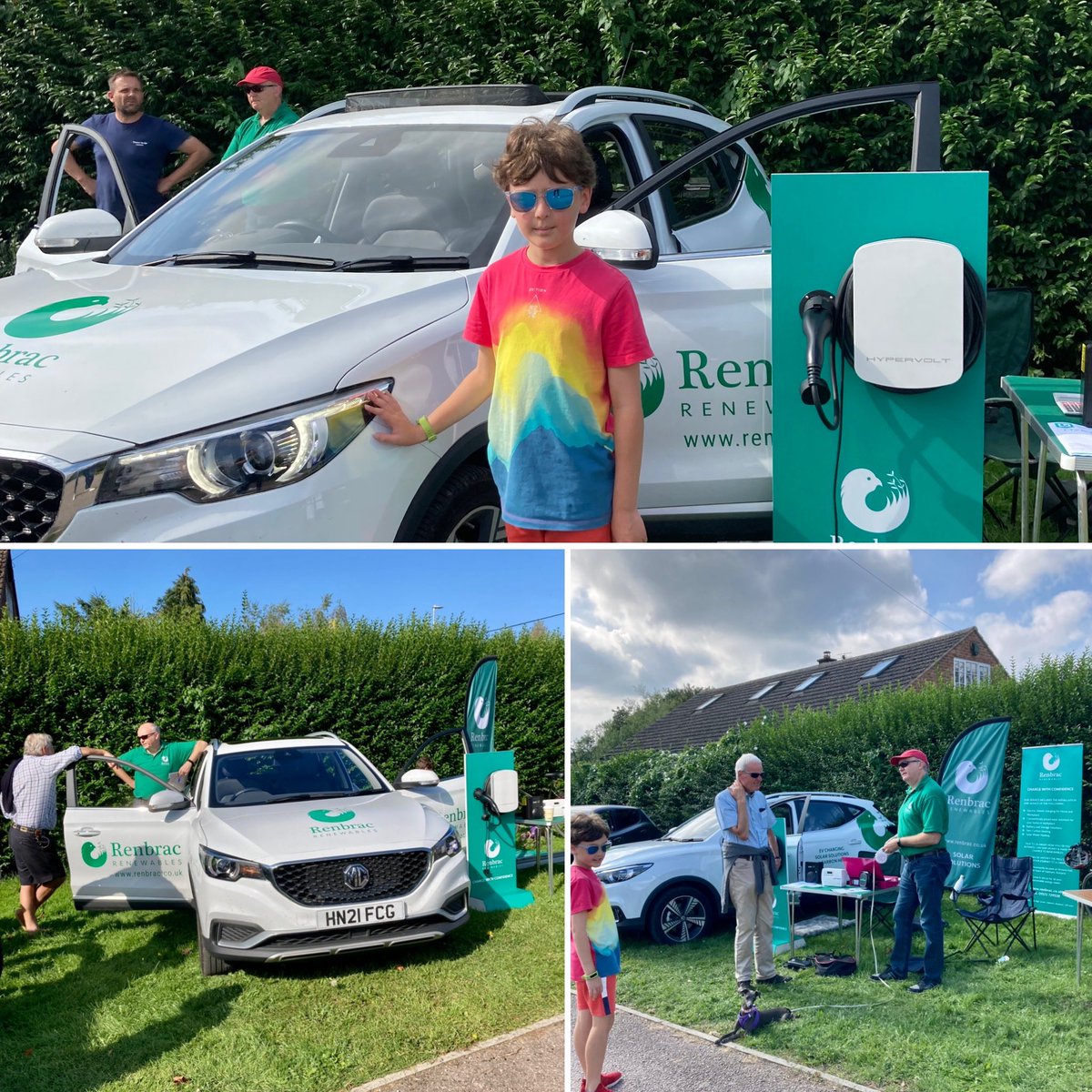 renbrac's tweet photo. What a lovely time at the TiltonOnTheHill Green Fair, thanks for the invite! Lots of positive interest in our @ElecHighway @MGEVOwnersClub EV & @hypervolt charger demo & in solar & ASHP too! 💚@RutStamSound @locallivinguk #tiltononthehill #leices #rutland #solar #greenenergy https://t.co/SLF14ApPpe