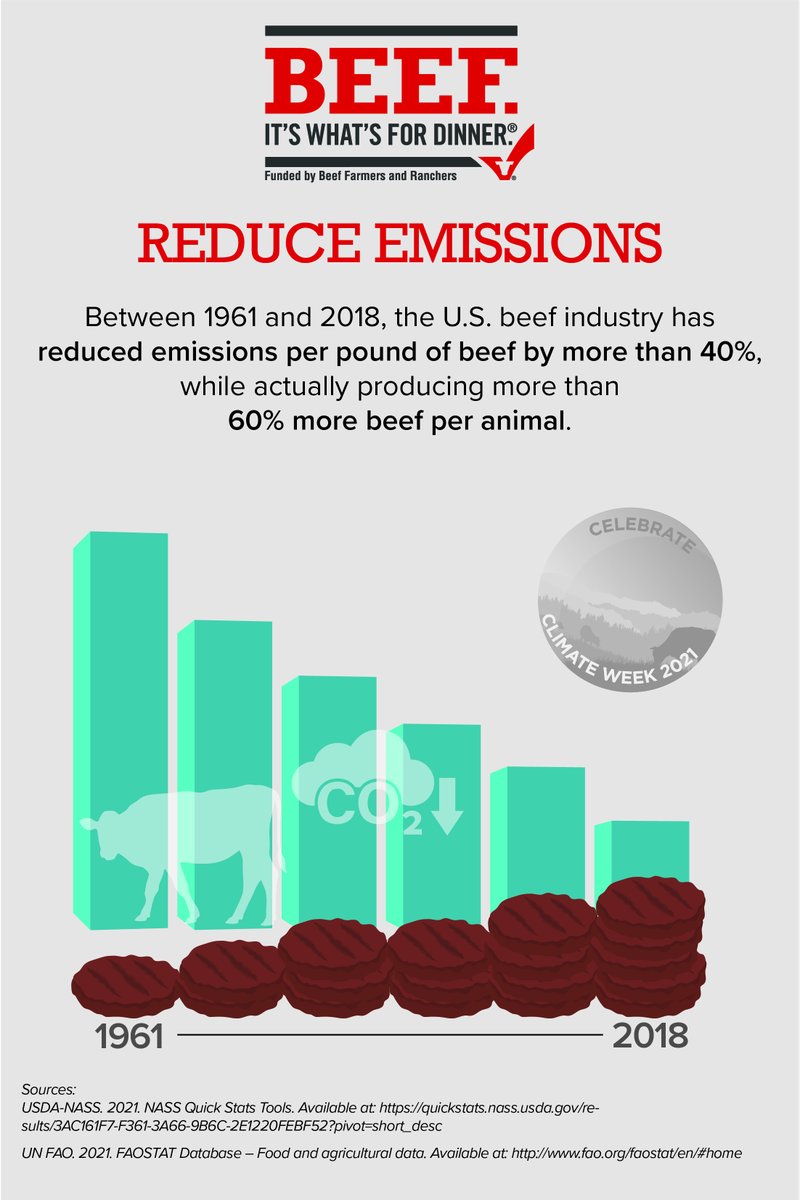 Beef's tweet image. #DYK that over the last 50 years, #BeefFarmersAndRanchers have reduced cattle emissions while increasing beef production? #ClimateWeek2021 #ClimateWeekNYC
biwfd.com/2YMmbBW