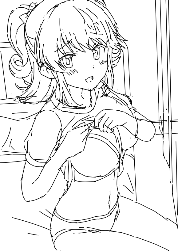 【R18/NSFW】
いつか描きたい、「体操服捲りエミちゃん」と「くノ一コス尋問プレイエミちゃん」のラフ。
後者は描くとしたら最後に素に戻るシーンを入れる予定。 