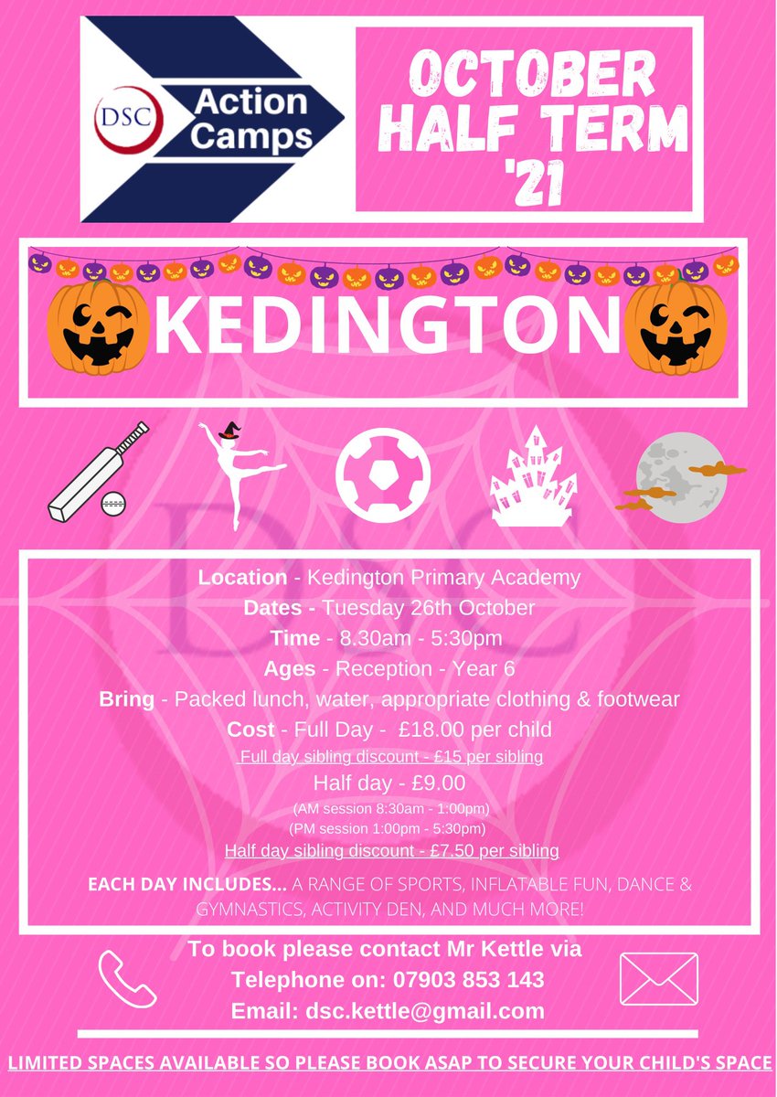 Dellar_SC's tweet image. #OctoberHalfTerm #SchoolHolidayCamps 
#TeamDSC
🔵⚪️🔴
🎃🧛🏻🧟🎃