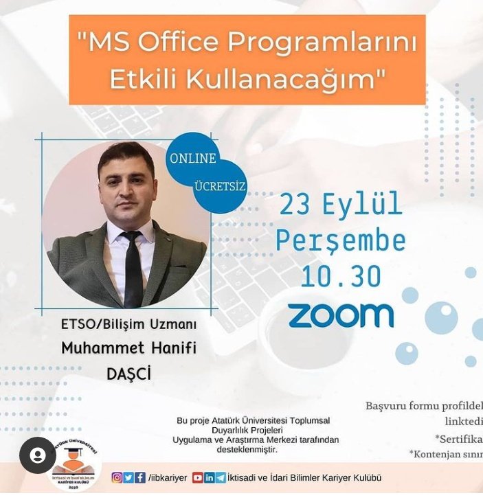 Atatürk üniversitesi iibkariyer klubu  eğitimlere doymuyor ve yepyeni bir eğitim sunuyor sizlere sizde bu eğitimden faydalanmak isterseniz sizlerde bu link üzerinden yapabilirsiniz
forms.gle/wXTSRMfiae1p7E…