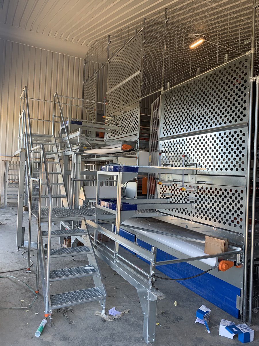 Organic units almost ready for the girls to be housed next week. 2 bird areas almost complete with the other 2 under construction. Customer opted to utilise Big Dutchman DT 2400 system from our VP range for ease of management. #BigDutchman #Newquip #organicfreerangeeggs