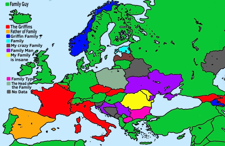 How the show 'Family Guy' is called across Europe
