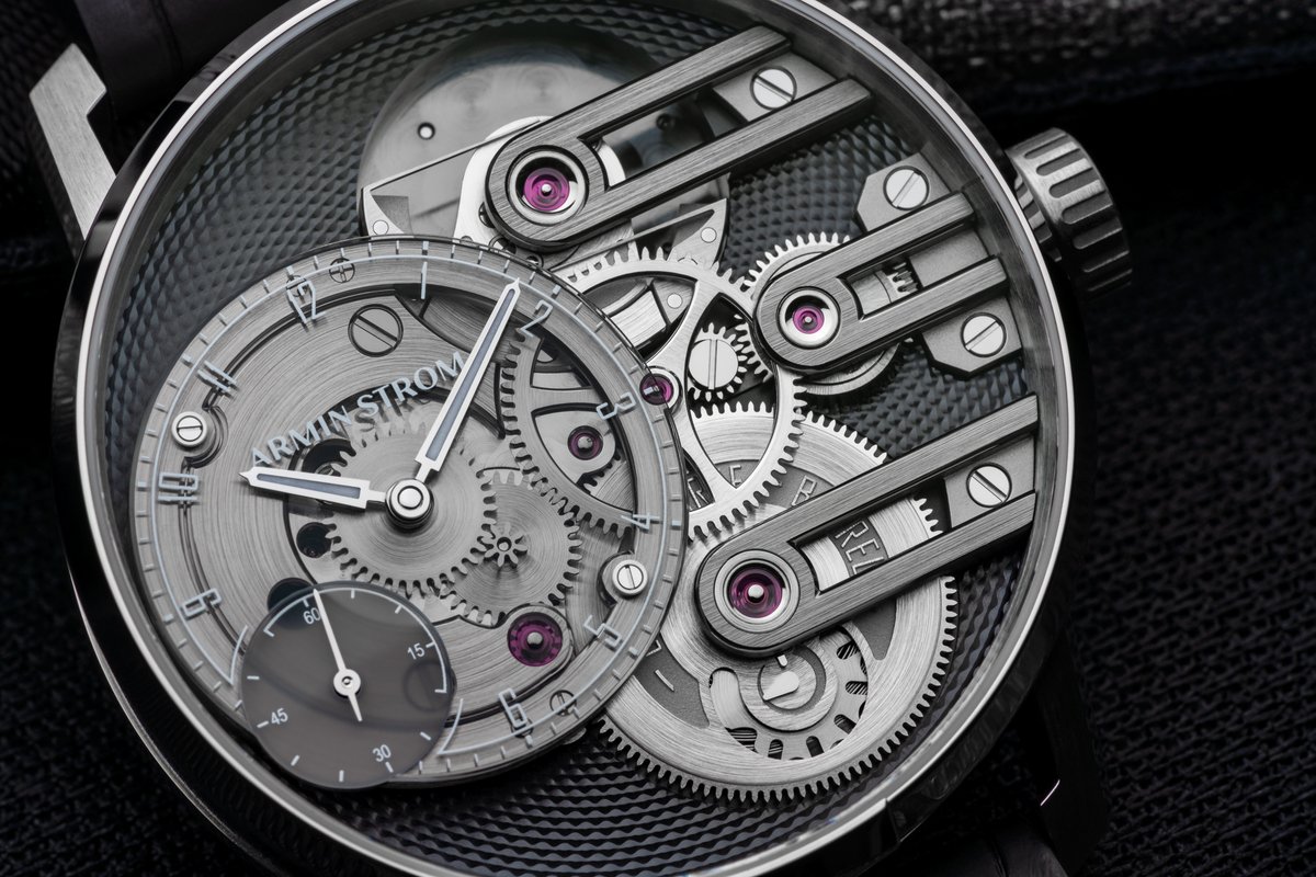 arminstrom's tweet photo. Strikingly cool monochrome: The new Armin Strom Gravity Equal Force Ultimate Sapphire. The rare and stunning new version with an off-center grey-toned sapphire dial offers an extraordinary view of the exquisitely-finished manufacture movement. https://t.co/cSfJoJevxw