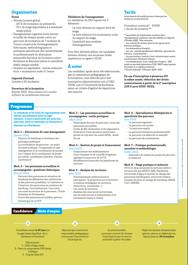 Isped_Bordeaux's tweet photo. [#candidatures #DIU]
La deuxième vague de candidature pour le DIU Coordonnateur et Gestionnaire de Parcours Handicap #CGPH est ouverte!
Vous avez jusqu'au 30 octobre pour #postuler

+ d'infos sur cette #formation sur notre site internet

Pour candidater : https://t.co/WCcHMquRli https://t.co/REXp1YWihM