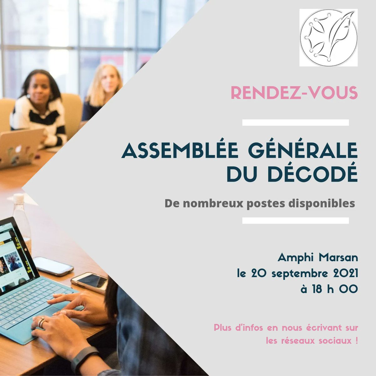 decode_ajc's tweet image. C&apos;est le jour de l&apos;AG🔥🔥
RDV à 18h à l&apos;amphi Marsan 

La bise😘