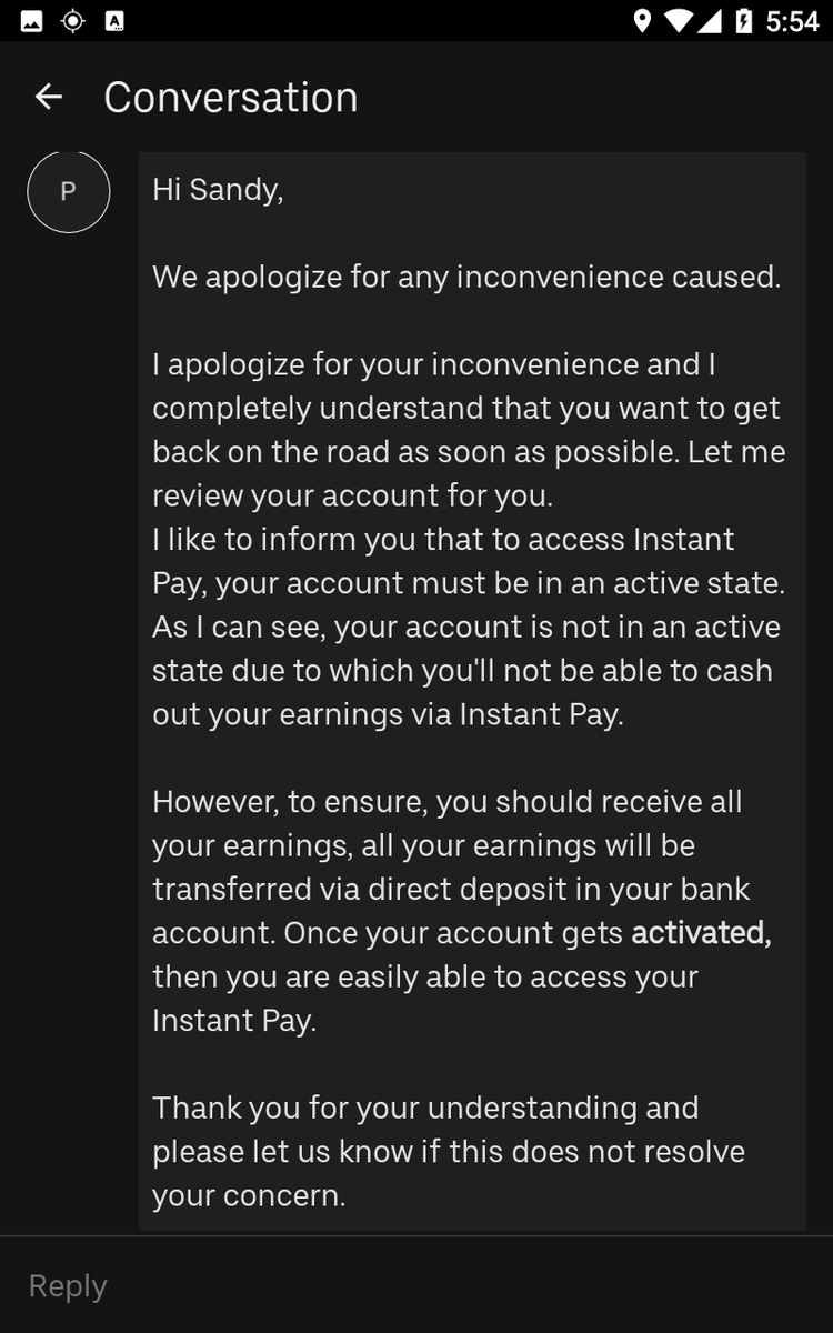 ERINKAMASON's tweet photo. Uber delays weekly payments to its drivers, technical support responds completely off topic! I attach screenshots and ask for help to distribute them! My friend personally faced this problem @Uber_Support @Uber @Uber_Houston  #uber #uberdriver #ubersupport https://t.co/aln9sujAIY