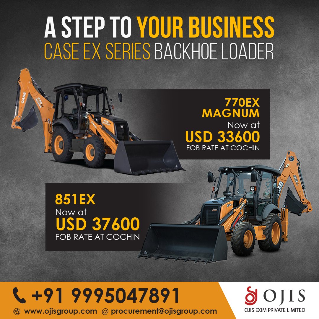 OjisGroup's tweet photo. OJIS Group presents the perfect combination of fuel efficiency and power, the CASE new EX Range Backhoe Loaders gives you the power to do more. Book your CASE Loader Backhoe today!
Hurry!. T&amp;C Apply.
Call us on 9995047891 to know more.

#construction #backhoeloader https://t.co/FkKmxZjKKp
