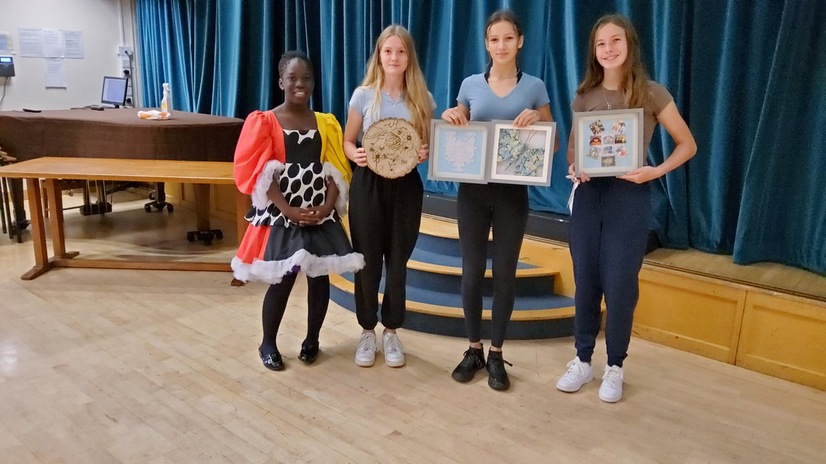 NorthamptonHigh's tweet photo. Each year our Year 9 students create individual projects for #OpenPrep - they are given no homework for a week and have a completely open brief to research, design and realise their own ideas. Laura, Emma, Nicole and Hattie helped Mrs Hill today with our assembly #GDSTspirit https://t.co/xfn0RBlYF5