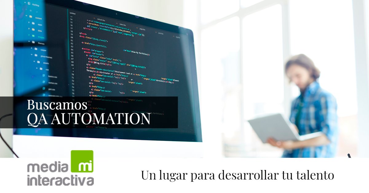Med_Interactiva's tweet image. ¡Buscamos un/a QA AUTOMATION para nuestro equipo!

Te unirás a un proyecto internacional, colaborando con clientes 🔝 en el sector #elearning

Y disfrutarás de #teletrabajo, flexibilidad horaria y muchos más beneficios👇
mediainteractiva.com/trabaja-con-no…

#Empleo #Trabajo #ofertasdeempleo