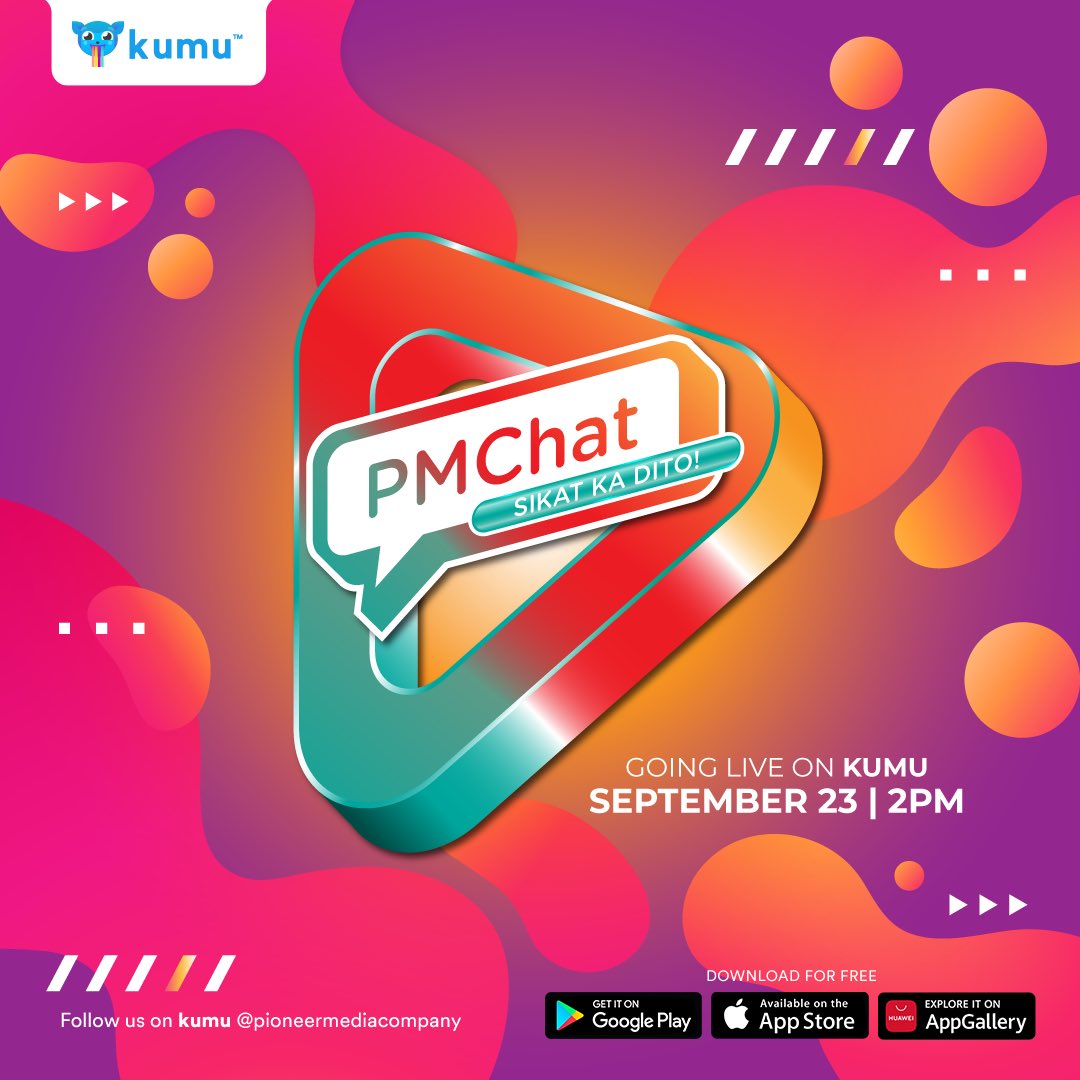 pioneermediaph's tweet photo. Join us on our second episode of PMChat: Sikat ka dito! on Kumu this coming Thursday, September 23, 2pm π¬
Get an inside scoop of the FUN we do here at Pioneer Media Company π See you on the show!
https://t.co/CS9UVLPYgN
#PMChat #talentmanagement #digitalmarketing https://t.co/eQg65ayU0p