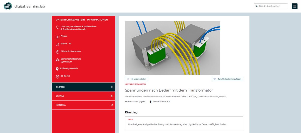 digilearninglab's tweet image. Es wurden neue inspirierende digitale Unterrichtsbausteine im digital.learning.lab freigeschaltet: digitallearninglab.de/unterrichtsbau…. 
Diese präsentieren wir nach und nach. Wir beginnen mit &quot;Spannungen nach Bedarf mit dem Transformator&quot; @ Frank Mallon:
digitallearninglab.de/unterrichtsbau…
#twlz #physik