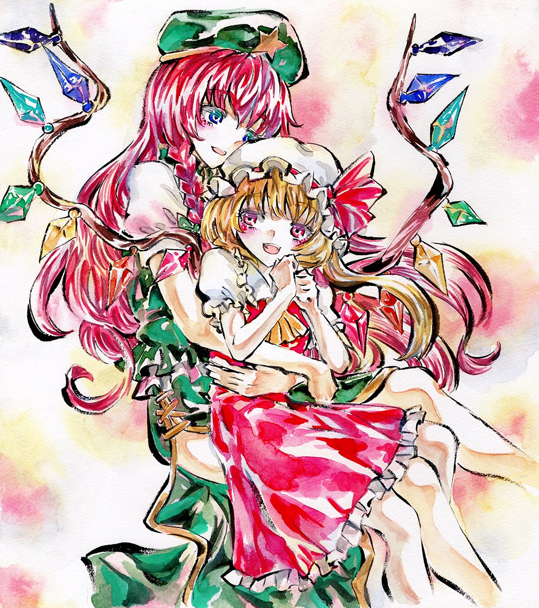手描きイラスト 東方Project 紅 美鈴 フランドール 手描きイラスト 東方Project 紅 美鈴 フランドール
