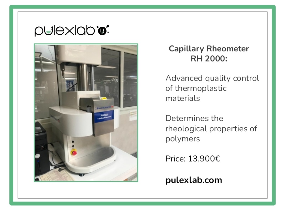 pulexlab's tweet photo. Capillary Rheometer 👌👌

Buy it at https://t.co/WpKu5bGNDa ⭐⭐⭐⭐⭐

Trust, Advice, Transparency!🤗

#Chemicals #marketplace #laboratory  #startup #startups #polymeres #circulareconomy #biotech #Pharmaceutical https://t.co/YIJDKwKOcv