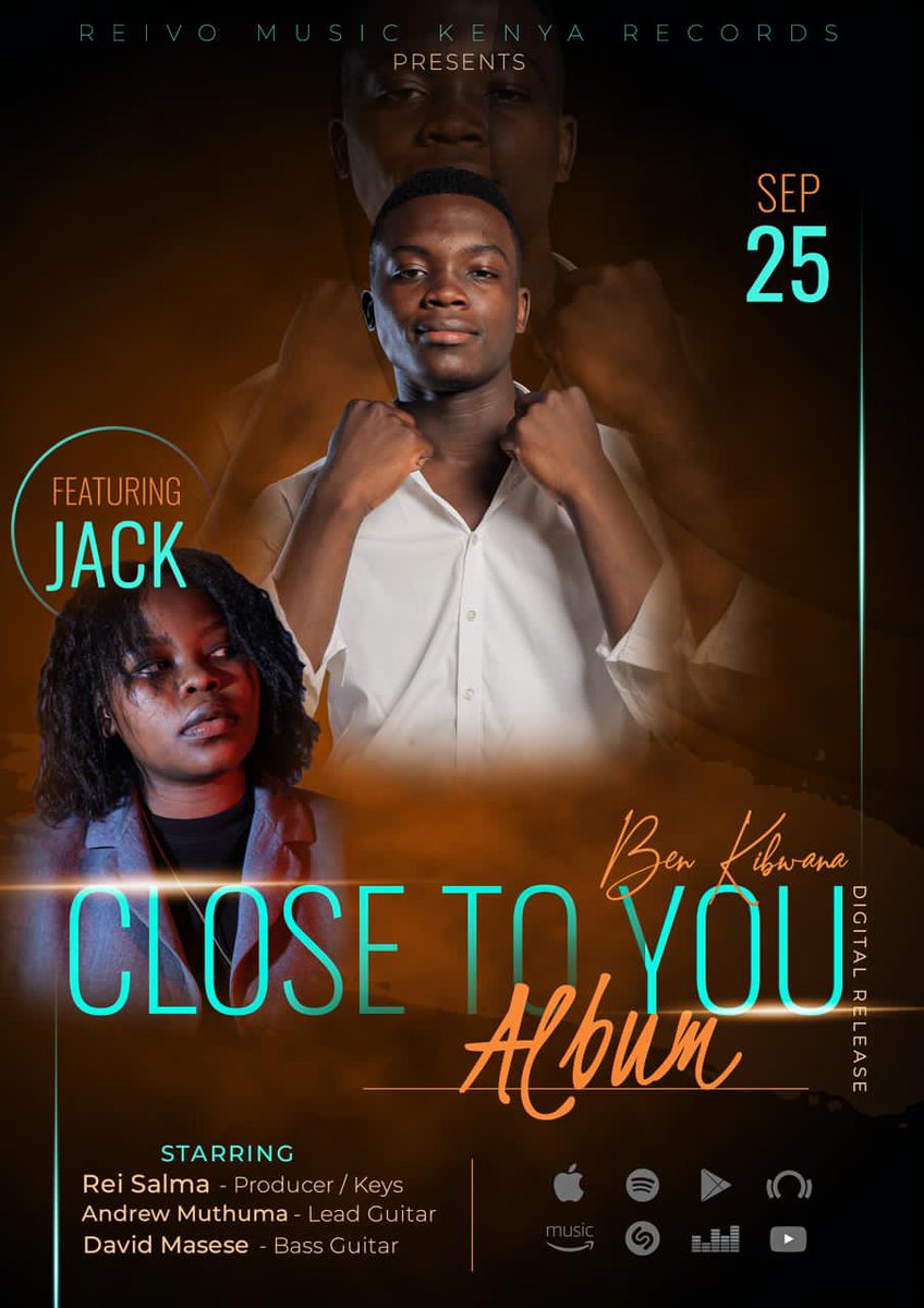 Gospel album by Ben Kibwana ft. Jack will be dropping on 25th of this month on all DIGITAL PLATFORMS.

The album is a music combination of songs of Old &amp; New Sounds.

Produced by: Rei Salma
Lead Guitarist: Andrew Muthuma
Bass Guitarist: David Masese 

#RMK_Records