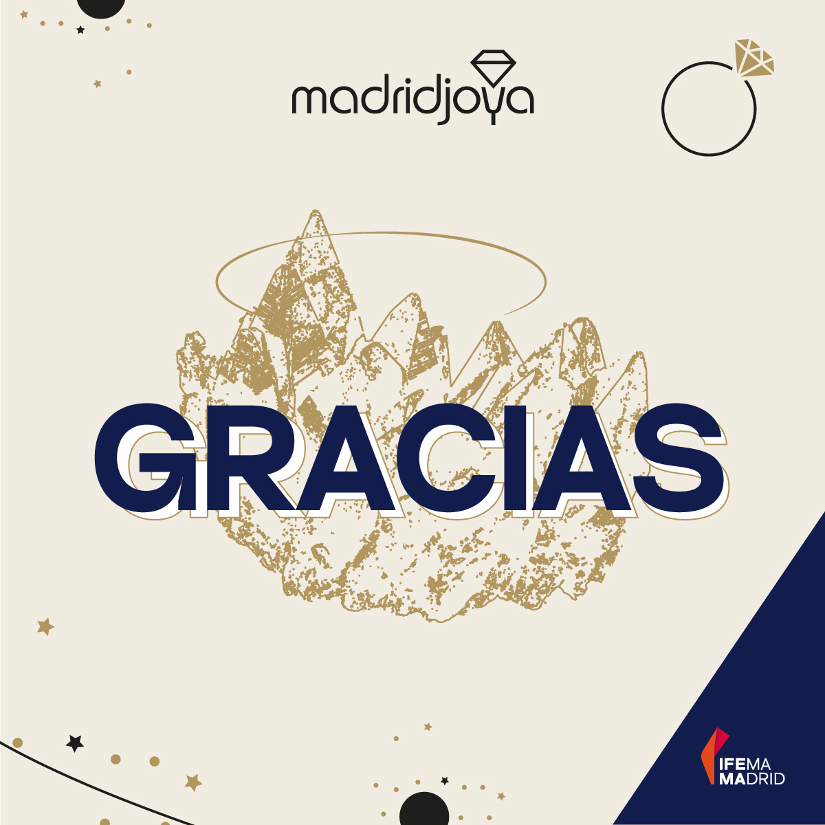 Desde #madridjoya2021 tan sólo podemos daros las gracias tanto a expositores como visitantes por confiar en la feria como nexo de unión entre empresas y clientes. Esperamos que hayáis disfrutado de esta edición. ¡Nos vemos del 3 al 6 de febrero!