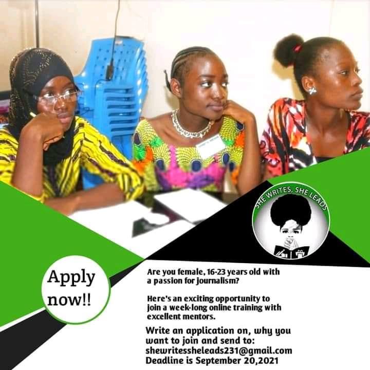 SheWRITESSheLE1's tweet photo. You have today to apply to be part of the 2nd Cohorts of SheWrites SheLeads
#SWSL
#femalejournalism
#Journlaism
#femalementorship https://t.co/zDxb2wHYh8