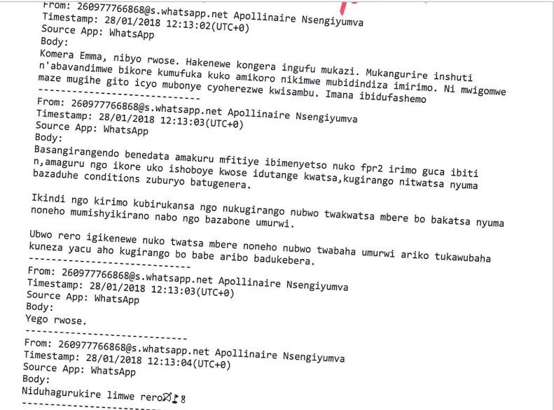 ishimwemaria's tweet photo. Whatsapp messages retrieved by Belgian Prosecution and shared with Rwanda reveal that #Rusesabagina was the main fundraiser and financier of FLN terror outfit. #FLNTrial #FLNVerdict https://t.co/HxMmPB8ofD