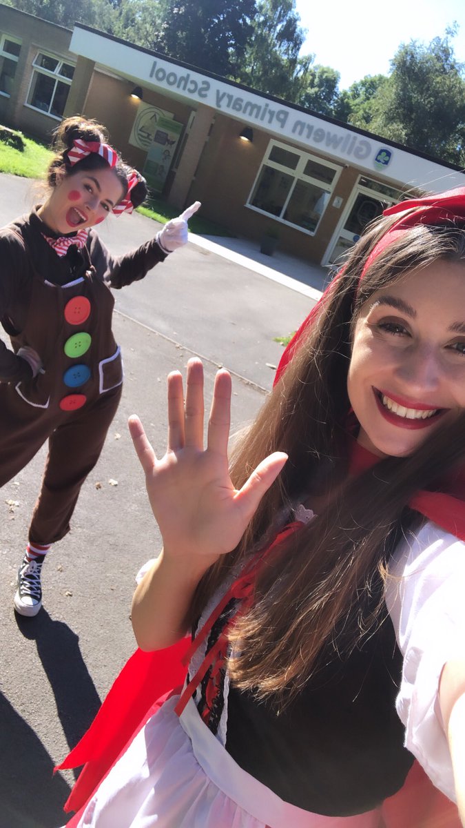 Little Red &amp; Gingerbread are having a lovely day at <a href="/gilwern_school/">Gilwern School</a>, launching foundation phases topic for this term! Can you guess the theme? 👀🌳 #expressivearts #creativelearning #literacy #oracy #fairytales