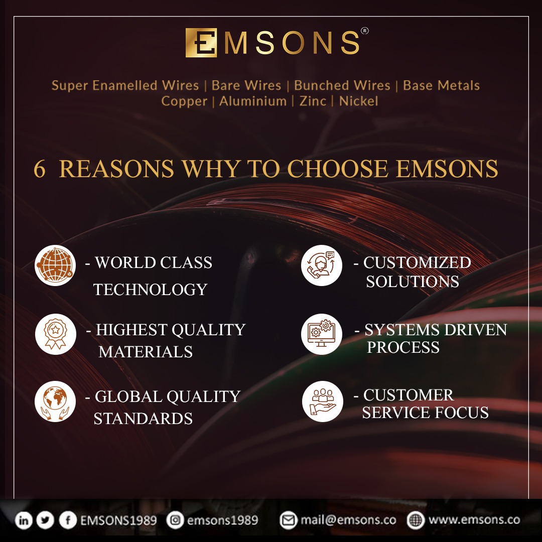 choose your suppliers smartly ;  choose EMSONS 
#wire #windingwires #electricals #aluminium #motorrewinding #coolerpump #motorwindingwire #windingwire #enameledwire #selfsolderable #wiremanufacturer #enamelledwire #aluminiumwindingwire #coilwindingwire
emsons.co