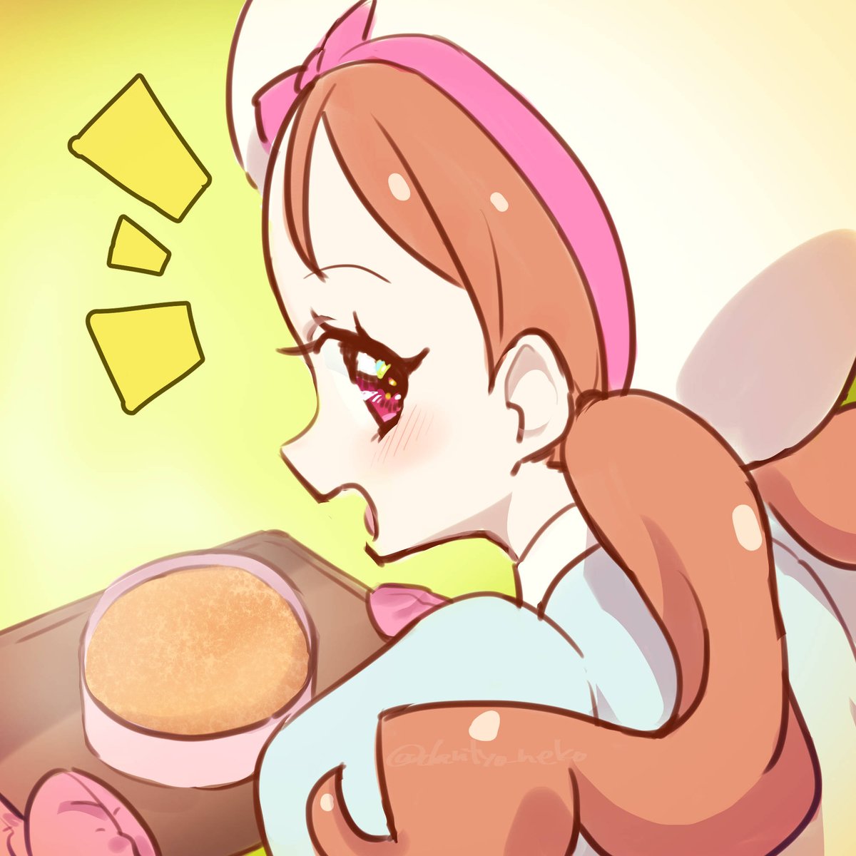 スポンジが焼けましたぞ～❤️
#プリキュア版深夜の真剣お絵描き60分一本勝負 