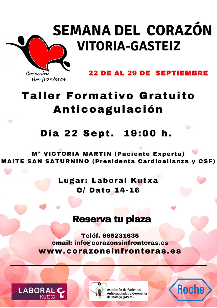 Os recordamos, este miércoles 22. Comienzo de la #SemanadelCorazon2021