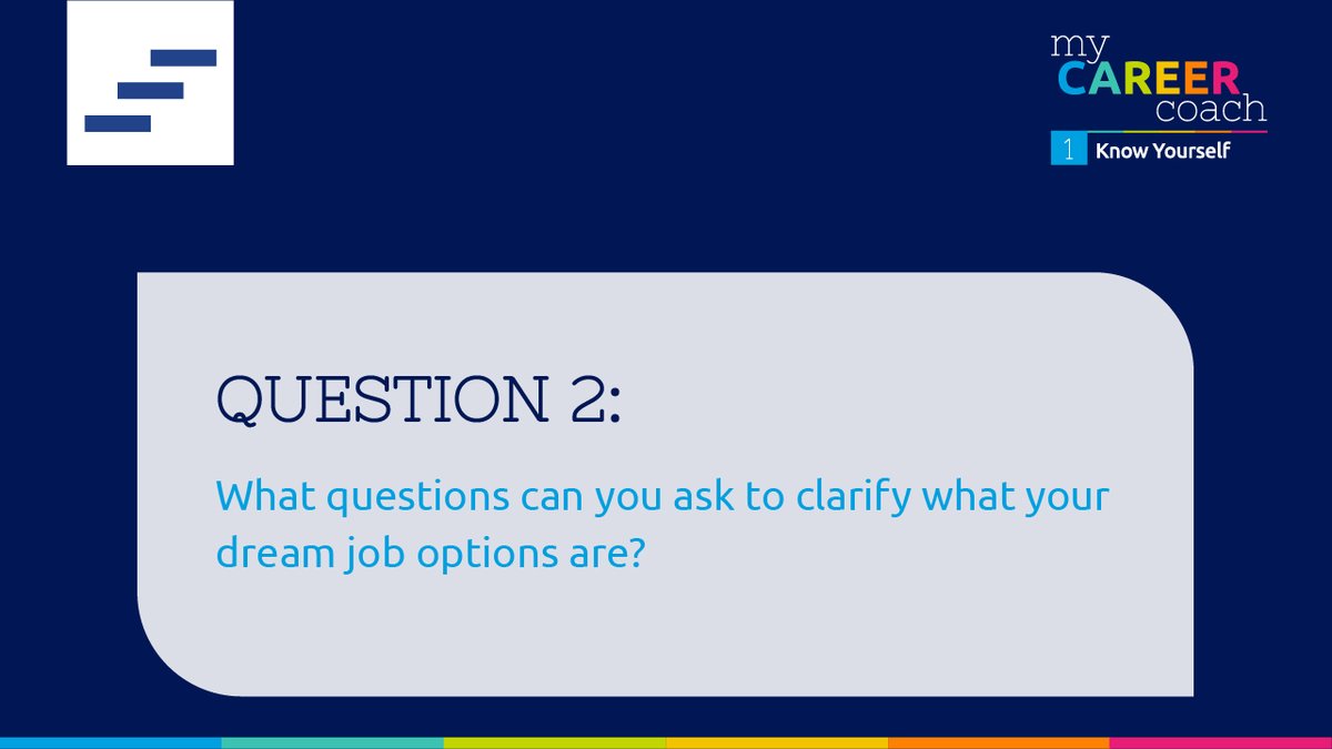 JobStarterSA's tweet photo. Q2. The second question today is around what questions you can ask yourself to clarify what your dream job options might be. #mycareercoach #jobadvicesa @JobAdviceSA #MondayMotivation https://t.co/V7Y678ST0m