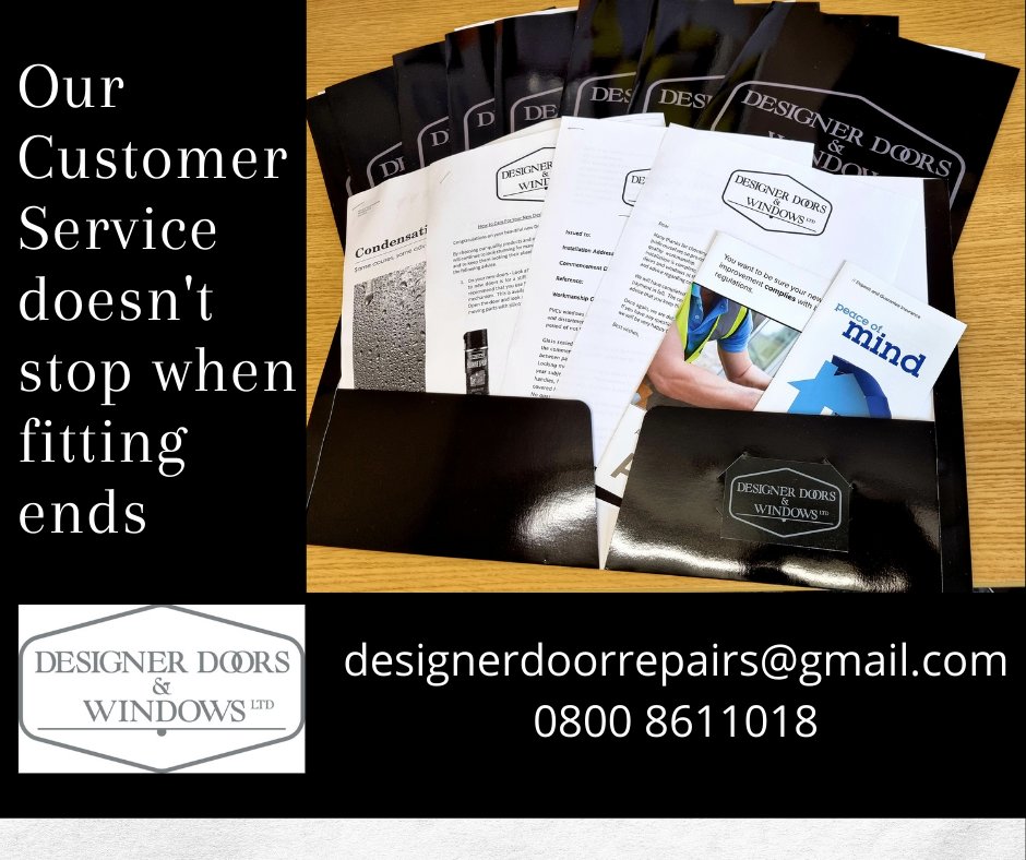 DesignerDoorsa1's tweet photo. We have been busy in the #office putting together our #customer #care packs Packed full advice &amp; info to ensure you know exactly how to keep your new #doors &amp; #windows in mint condition.  And of course, we are always at the end of the #phone or #email to help out! #customercare https://t.co/mzTuwDYrhE