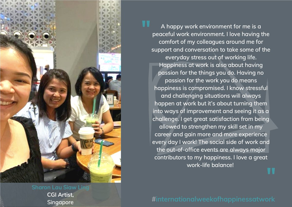 Truly_Trident's tweet photo. #HappyInternationalWeekOfHappinessAtWork!

Happiness is something we all want in our lives ...and as we spend so much of our lives at work and with our colleagues it's important to learn about what makes people happy in their careers.

Meet Sharon from our Singapore office! https://t.co/Xl4af6vUtH