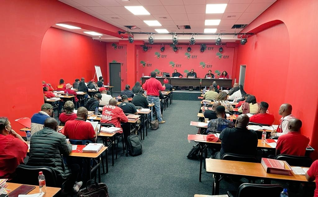 EFFSouthAfrica's tweet photo. [In Pictures]: The 9th CCT Meeting is currently underway deliberating on issues of national importance ahead of the EFF Manifesto Launch on Sunday the 26th of September 2021. https://t.co/5rJ5m9Omht