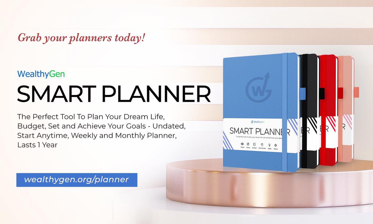 wealthygen's tweet photo. Achieve your goals with the WealthyGen Smart Planner. Use this planner to set goals, budget, track your income and expenses, create a vision board, and plan your monthly & weekly activities.
https://t.co/AbqqngMuw1
#wealthygen #smartplanner #planner #plannercommunity #plan https://t.co/QEgQhSDjDU