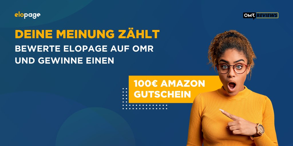 elopage goes OMR. 🚀
Wir wollen, dass sich zukünftig noch mehr Unternehmer:innen für die richtige Plattform entscheiden. Dafür braucht es echte Bewertungen von realen Nutzern. Teile jetzt deinen Review auf @OMRockstars Reviews.  

Weil deine Meinung zählt!
bit.ly/3nN3Yi7