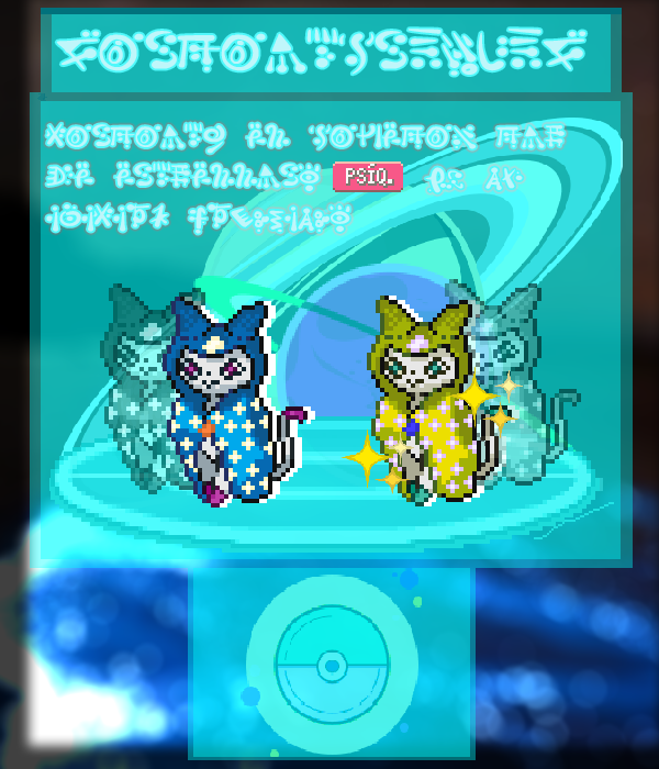 PPlanetae's tweet image. Ya era hora de ir presentando los INICIALES de Pokémon Tempora.🌟

Pasamos del trío elemental típico a uno que funciona igual de bien y mejor con la temática del juego:
🔮Psíquico &amp;gt;💪Lucha &amp;gt;🌑Siniestro.

📔Para saber sobre ellos, lee las descripciones de sus fotos y los hilos.⬇️