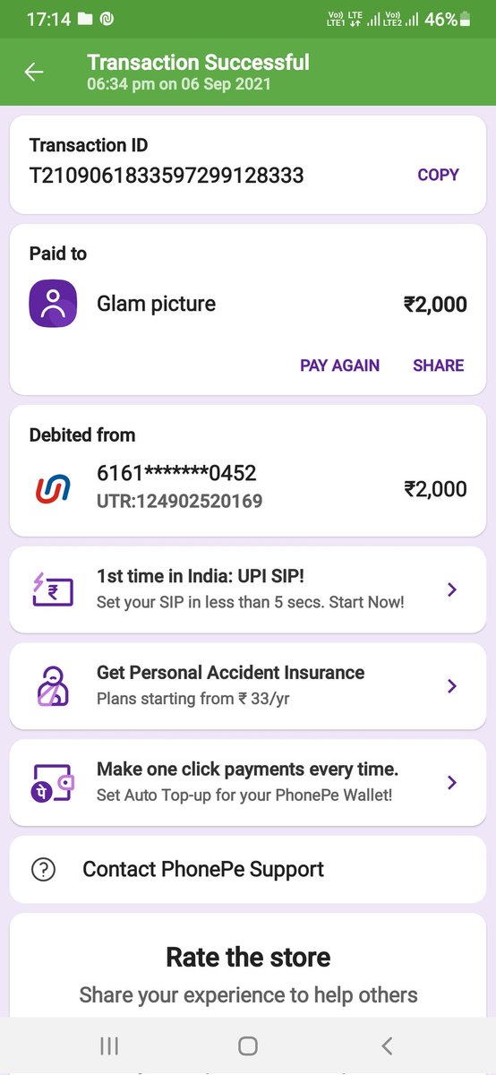 RishabhABVP3's tweet photo. Dear @PhonePe_  please stop making us fool, I am tired of circling the bank and your customer help since last 14 days.
Please return my 2000 rupees which you have cut from my account and didn't send to glam pictures account.
@nsitharaman @AshwiniVaishnaw @ConsumerReports https://t.co/HSTvFiPP3q