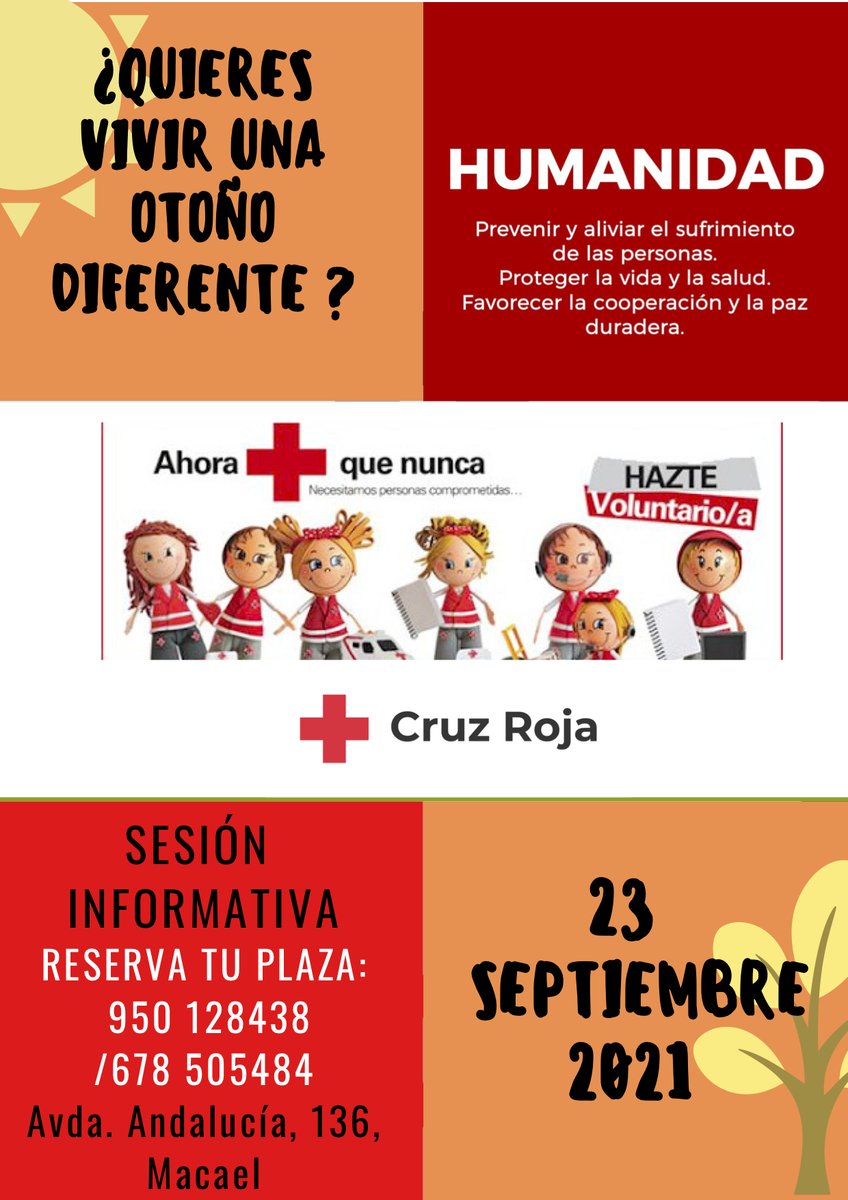 CruzRojaAlmeria's tweet photo. Haz #voluntariado. Si vives en #Alcóntar #Arboleas #ArmuñaDeAlmanzora #Bacares #Bayarque #Cantoria #Chercos #Cóbdar #Fines #Laroya #Líjar #Lúcar #Macael #OlulaDelRío #Oria #Partaloa #Purchena #Serón #Sierro #Somontín #Suflí #Taberno #Tíjola #Urrácal y #Zurgena te esperamos. https://t.co/jDclDXi0QB