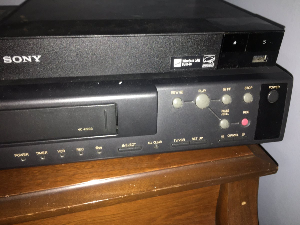 randalwon's tweet photo. Lose the remote or it has dead batteries? VCR, no problem. DVD player, you can watch the previews and the main menu. https://t.co/Mkh0hHd2w9