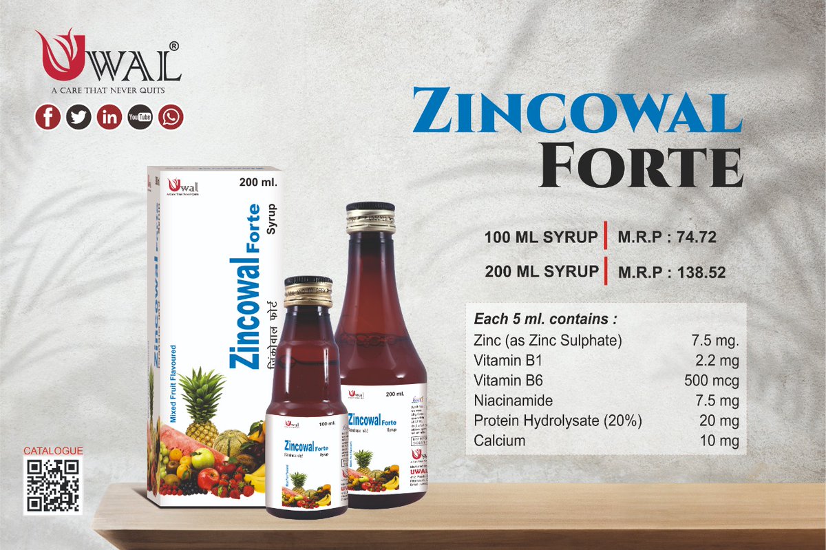 UwalHealthcare's tweet photo. #Zincowal #Forte is a dietary Nutritional Supplement and enriched with #multivitamin, #multimineral, #zinc &amp; #antioxidant of high quality ingredients.

#uwal #healthcare #health #madeinindia #India #wellness #nutrition #weightloss #franchiseopportunity #marketing #fitness https://t.co/ObFQ6tSU0Y