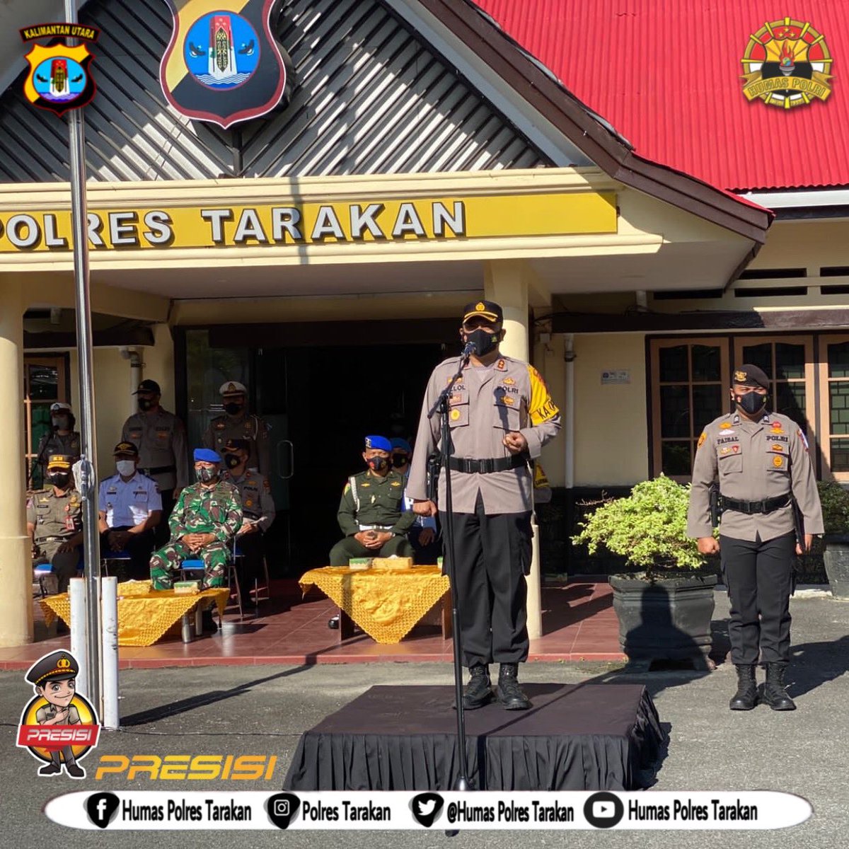 PolresTarakan's tweet photo. Bertempat di halaman Mapolres Tarakan Kapolres Tarakan memimpin Apel Gelar Pasukan dalam rangka Ops Patuh Kayan 2021. Terhitung mulai tanggal 20 Sep s/d 03 Okt 2021. 
“Meningkatkan kesadaran dan kepatuhan masyarakat dibidang Kamseltibcarlantas ditengah pandemi Covid-19 Th. 2021 https://t.co/PHlXsxnqpv