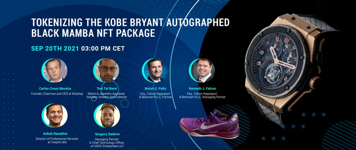 oceanprotocol's tweet photo. Ocean's partner @WISeKey is hosting a webinar on “Tokenizing the Kobe Bryant Autographed Black Mamba NFT Package” to discuss https://t.co/lNMgtfH7bt’s association for the tokenization of memorabilia using blockchain technology. @CreusMoreira 

⏰ Today at 13:00 pm GMT https://t.co/lqL29LFuE0