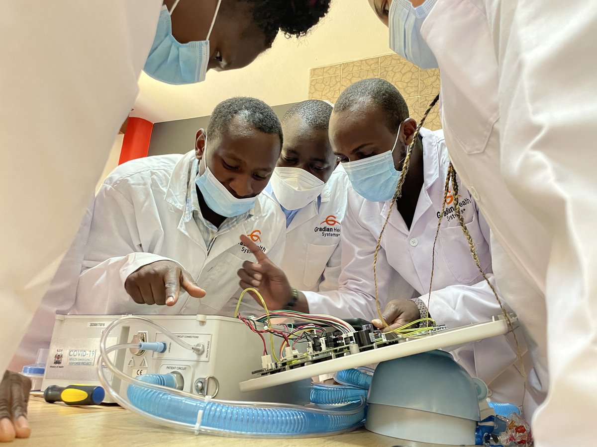GradianHealth's tweet photo. Engineers & technicians in hands-on practice sessions with the Comprehensive Care #Ventilator at @GradianHealth's multi-day #biomedical technical training in #Nairobi #Kenya!
#buildingskills #BMETs #criticalcare #GradianTraining #healthsystemsstrengthening https://t.co/18lFX2q6ME
