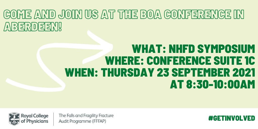 RCP_FFFAP's tweet photo. Will you be attending the @BritOrthopaedic annual conference in Aberdeen this week? If so, make sure you join our #NHFD symposium to hear the latest updates on hip and femoral fragility fracture care🙌 #BOAAC21 https://t.co/QC9PnLJj8d