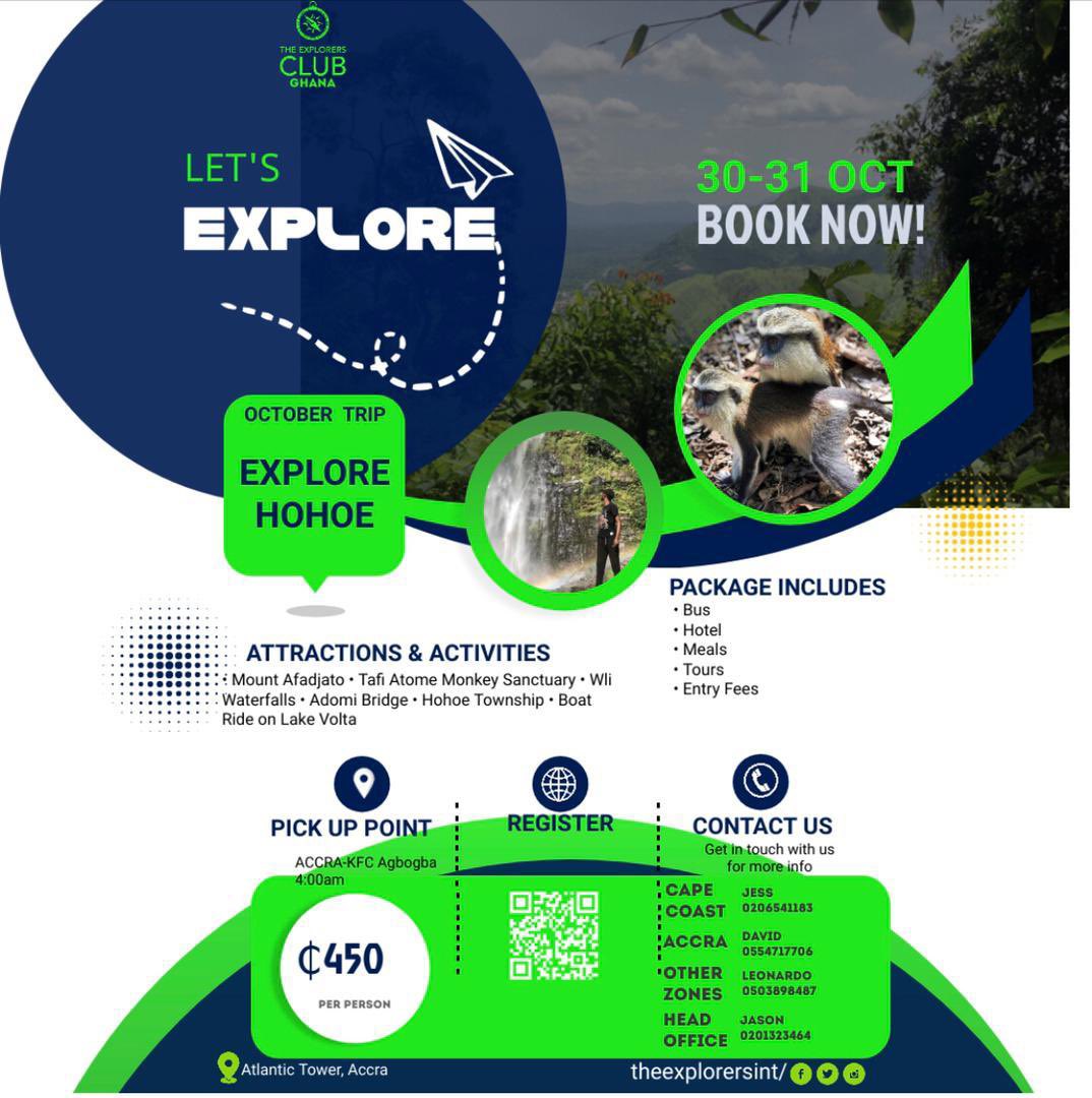 theexplorersint's tweet photo. Join us for our next trip this October as we make our way to the Volta Region. Explore Afadjato, Wli and it’s environs and too it up with a cruise on Lake Volta.

Register: https://t.co/1TjH3QWrZ1 

#VoltaRegion #TourGhana #ExperienceGhana #ExploreGhana #TheExplorersGH #Explorers https://t.co/dEayeivnwZ