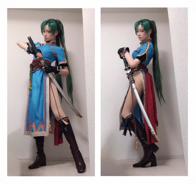 ⚠️宅コス
FE烈火の剣/リン(Lyn)

一番思い出深いFE!
フィギュアと原作立ち絵の間ぐらいの感じで作ってみました⛰

#fireemblemcosplay 