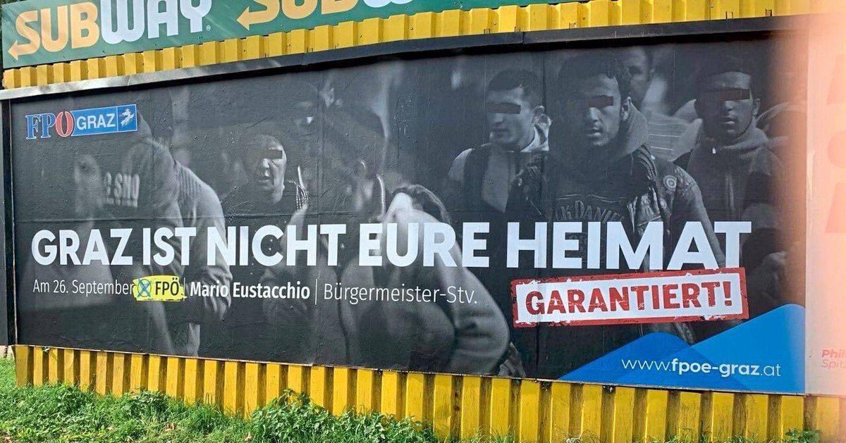 HerbertLackner1's tweet photo. Das unterscheidet sich nicht grundlegend vom alten „Juden raus aus Graz“. https://t.co/Fdbr2AMqMw