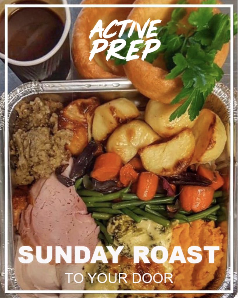 PrepActive's tweet image. Get your orders in via here or on 07950175959

Sunday roast £8
Kids Sunday roast £4
Family roast (2 adults 2 kids) £22

Want to add our Apple crumble?

Just £3

 #lunch #delivery #food #merseyside #prepactive #local #evolutinfitness #nocleaning