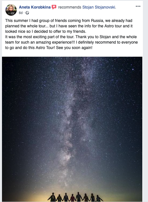 ohridastronomy's tweet photo. Some experience from our ASTO TOURS 
#OhridAstronomy #astrotours #kuratica #stojanstojanovski #photography #milkyway https://t.co/vpEedfuXB1