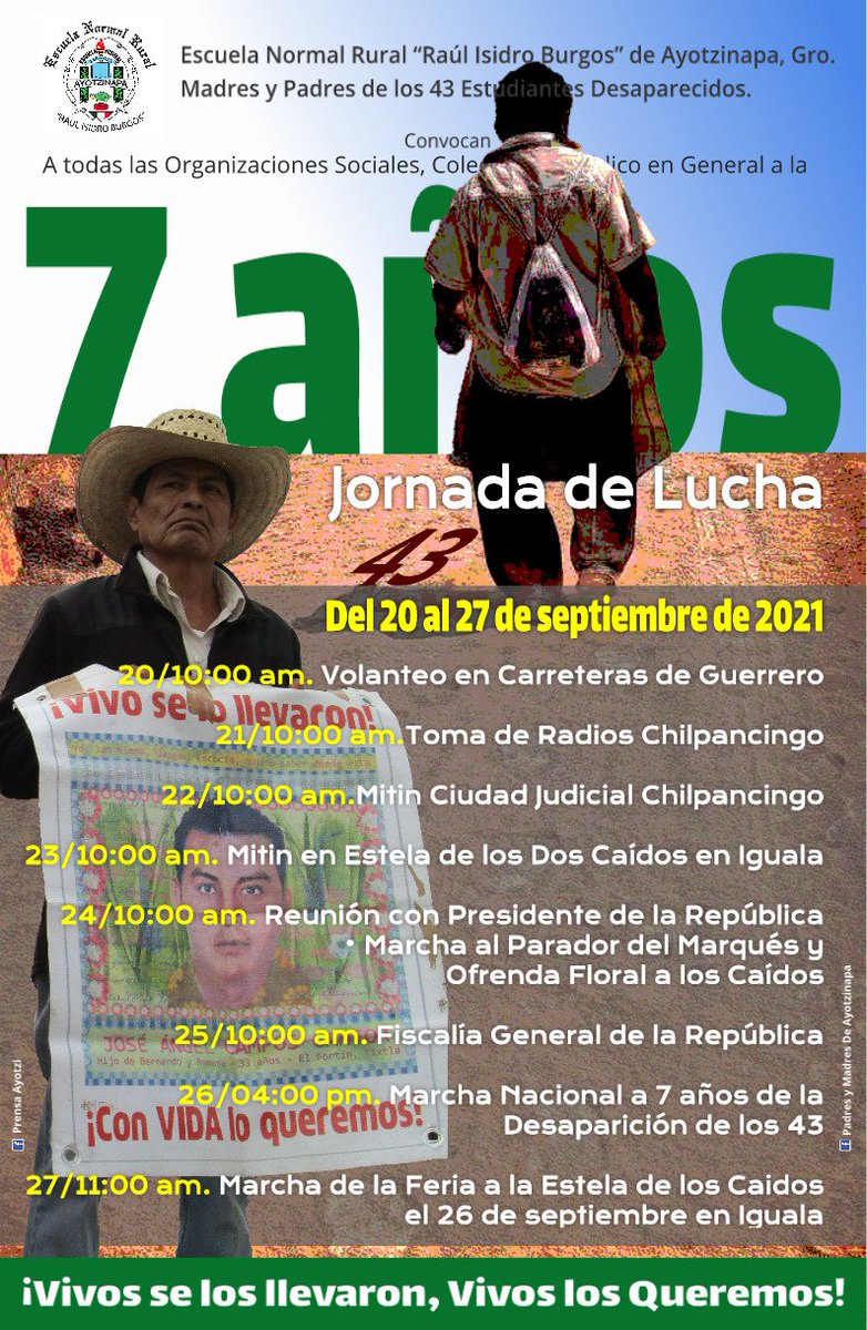 Hoy 20/septiembre/2021,  cumpleaños #AbelardoVázquezPenitén.

Le abrazamos con cariño a él y a su familia que lucha por memoria, verdad y justicia #Ayotzinapa 

Marcha #Ayotzinapa7años Ángel Independencia - Zócalo #CDMX | 26/09/21 | 16:00
 
<a href="/DuelesMexico_/">antes @DuelesMexico</a> <a href="/LuchasDelPueblo/">Solidaridad con los Pueblos del mundo</a>